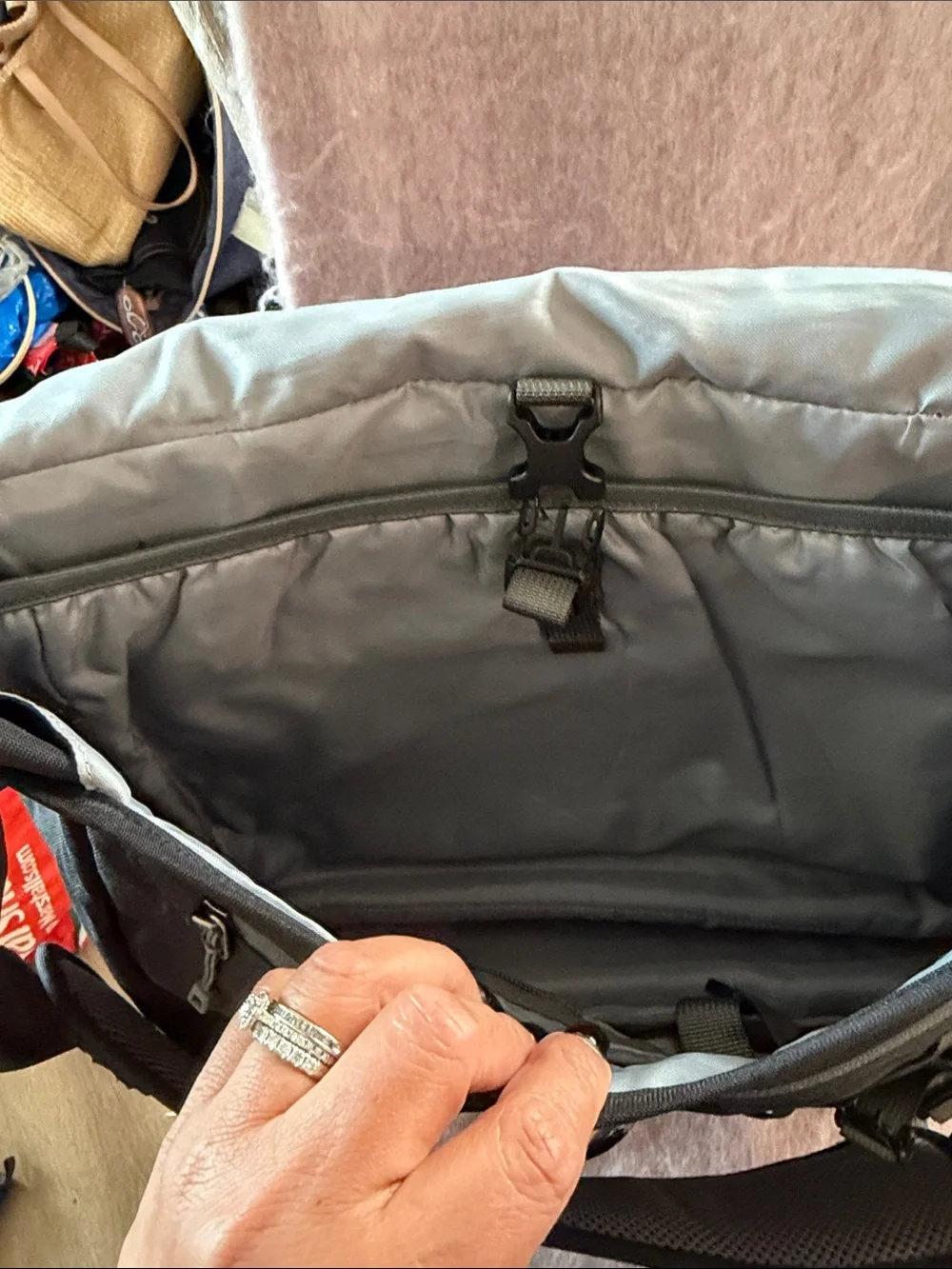 Patagonia Dark Gray Messenger Bag with Reflective Panel